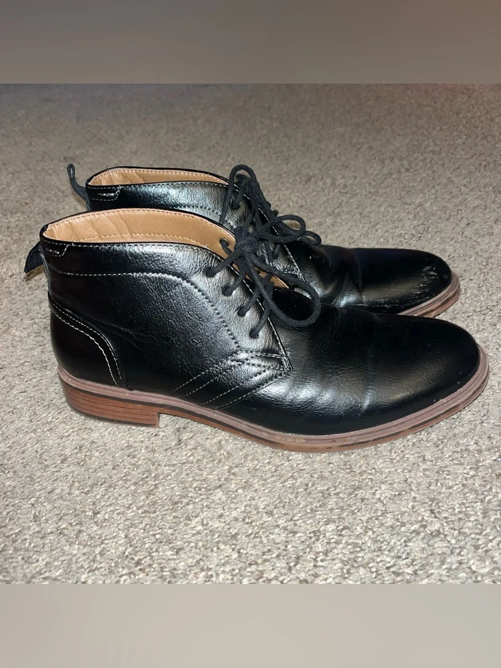 Sonoma Black Chukka Boots Ortholite Eco Insole Lace Up Mens Size 9 Faux Leather